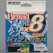 Шнур плетёный Owner Kizuna Broad PE X8 150m multicolor 0,15mm, 8,2kg