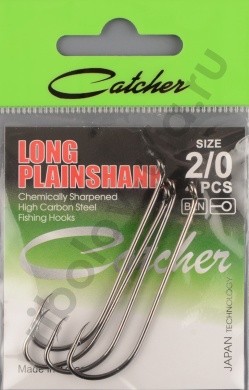 Одинарные крючки Catcher Long Plain Shank № 2/0