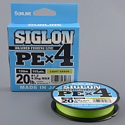 Шнур плетёный Sunline Siglon PEx4 150m Light Green #0.4/ 6lb