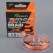 Шнур плетёный Intech First Braid X8 Orange 150м, 0.235мм, 13.6кг #2.0