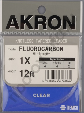 Подлесок флюорокарбон Tiemco Hi-Energy Akron 12ft 1x