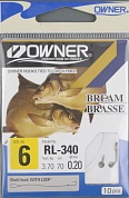 Крючок с поводком Owner RL-340 №06 Bream (Black)