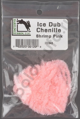 Синель Hareline блестящая Ice Dub Chenille #343 Shrimp Pink Idc343