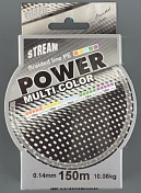 Шнур плетёный Stream Power Multicolor 150м, 0.16мм 309-160