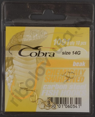 Одинарные крючки Cobra BEAK сер.1091G разм.014