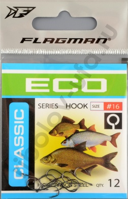 Одинарные крючки Flagman Classic 1 №16 (12шт/уп)