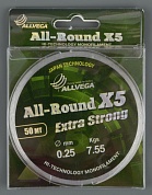 Леска Allvega All-Round X5  0,18мм  50м  3.95кг прозрачная