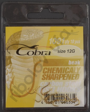 Одинарные крючки Cobra BEAK сер.1091G разм.012