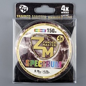 Шнур плетёный Zander Master Braided Line x4 Spectrum multicolor, 150м, 0.18мм, 10.71 кг