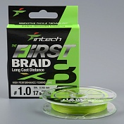 Шнур плетёный Intech First Braid X8 Green 100м, 0.165мм, 7.26кг 17lb #1.0