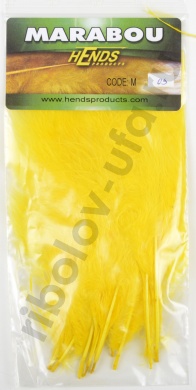 Перья марабу Hends Marabou Yellow (10шт/уп)