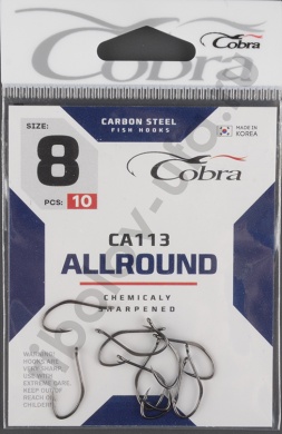 Одинарные крючки Cobra Allround сер.CA113 разм.008