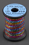 Плоский люрекс UNI-Mylar #10 Holographic Rainbow 1/16 in