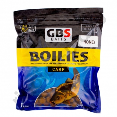 Бойлы GBS Baits тонущие насадочные 20мм 1кг Honey Мед