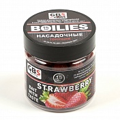 Бойлы GBS Baits тонущие насадочные 15мм 100гр (банка) Strawberry Клубника