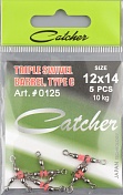 Вертлюжок тройной Catcher Triple Swivel, Barrel, type C # 12x14 