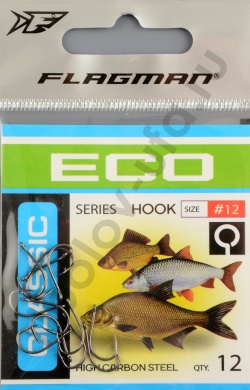 Одинарные крючки Flagman Classic 1 №12 (12шт/уп)