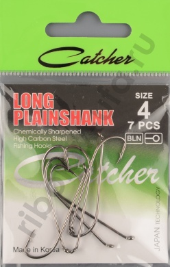 Одинарные крючки Catcher Long Plain Shank № 4