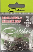 Вертлюжок с карабином Catcher Barrel Swivel w Iterlock Snap # 4