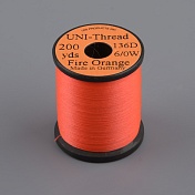 Монтажная нить Uni Thread 6/0 200y Fire Orange (вощеная)