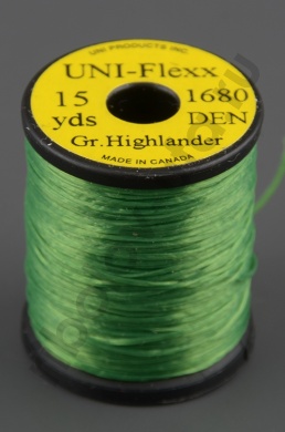 Нить эластичн.резиновая Uni Flexx, 15y Green Highlander, spooled