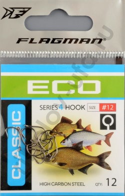 Одинарные крючки Flagman Classic 4 №12 (12шт/уп)