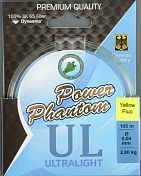 Шнур плетёный Power Phantom 6x Ultralight 105 m 0.07 mm 3.40 kg желтый