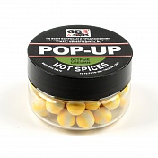 Бойлы GBS Baits Pop-up плавающие 10мм 55гр (банка) Hot Spices желтый/белый Острые специи