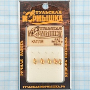 Мормышка вольфрам.Тульская Капля с кембриком 4,0мм золото