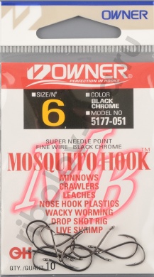 Одинарные крючки Owner Mosquito Hook BC №5177 №6
