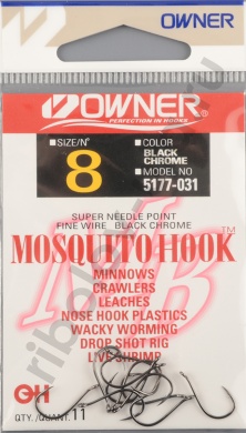 Одинарные крючки Owner Mosquito Hook BC №5177 №8