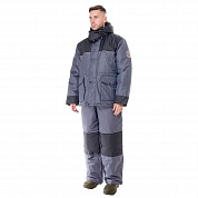 Костюм зимний Huntsman Полюс цв. Серо-Черный тк. Cell со снегоз. гетрами р. 56-58 рост 170-176 (РР)