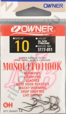 Одинарные крючки Owner Mosquito Hook BC №5177 №10