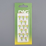 Тройник Dag Master Капля Светофор со стразой красный с кр.Mustad №14