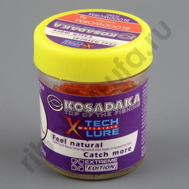 Приманка Kosadaka силикон. Мотыль плав., оранжевый, запах мотыля, банка 9г 