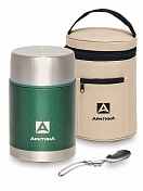 Термос Арктика 306-800А с широким горлом 1,0л в чехле цв. зеленый 