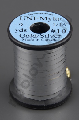 Люрекс плоск. двухцветный UNI Mylar # 10 Gold/Silver 1/16