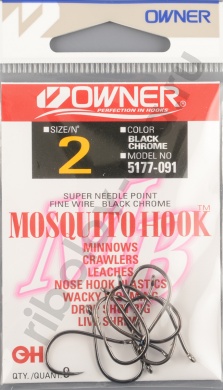 Одинарные крючки Owner Mosquito Hook BC №5177 №2
