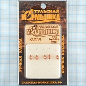 Мормышка вольфрам.Тульская Капля с кембриком 3,3мм медь