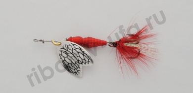 Блесна Mepps Bug № 2, серебро/вишневый (7гр)