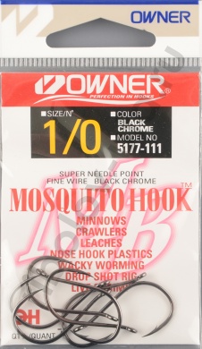 Одинарные крючки Owner Mosquito Hook BC №5177 №1/0