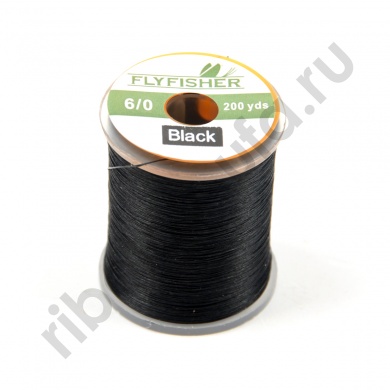 Монтажная нить Flyfisher 6/0 200 yards 180м Black ZX032624