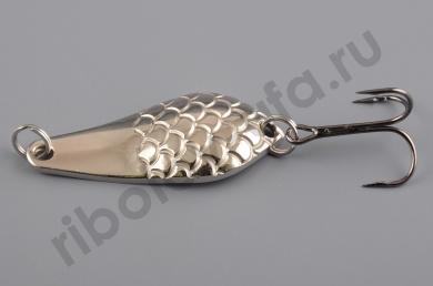 Блесна Бубнов колеблющаяся Атом малый 10 гр. белая 