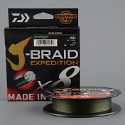 Шнур плетеный Daiwa J-Braid Expedition х8E 150м 0,18мм Dark Green