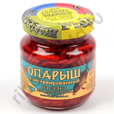 Насадка Fish.ka Опарыш консерв. Клубника 110мл стекл/б