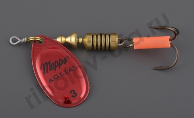 Блесна Mepps Aglia Platinum № 3, красный/серебро