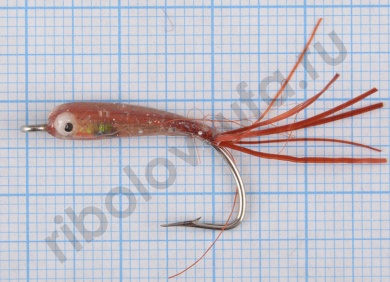 Малек-пыздрик кр.№2 хвост распуш., цв. красный #015