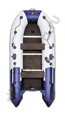 Лодка Ривьера Компакт 3400 СК комби светло-серый/синий