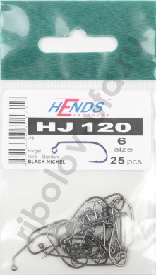Крючки Hends 120 Jig Black Nickel #6 (25шт/уп)