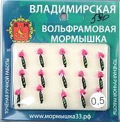 Мормышка Владимирский вольфрам Гвоздик с латунным колокольчиком Metallic Pink 2мм 0,5г